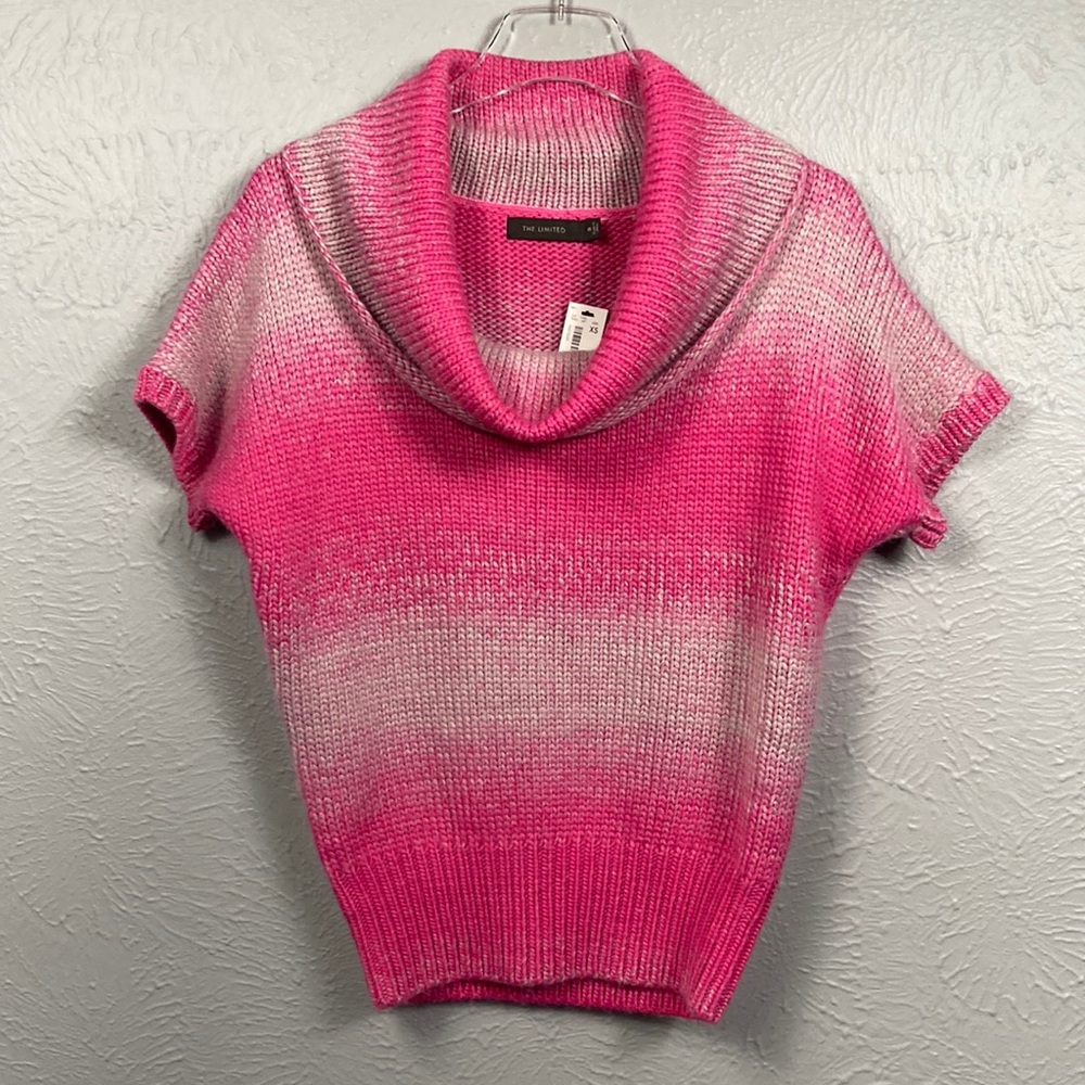 NWT The Limited Pink Short Sleeve Cowl Neck Knit Sweater Top Women's Siz…